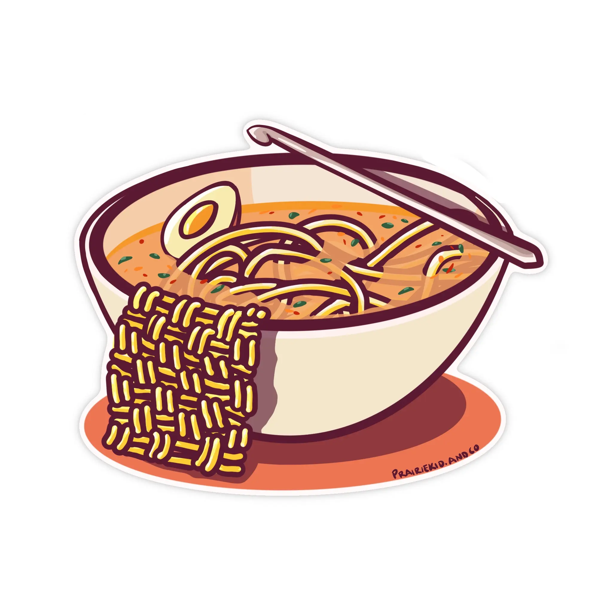 2.5in x 2 in Crochet Ramen Sticker