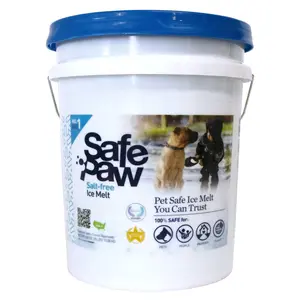 Safe Paw Pet Friendly Concrete Safe Salt Free Ice Melt Pellets 35 Pound Pail Non Corrosive Non Conductive Formula Safe for Animals and Humans