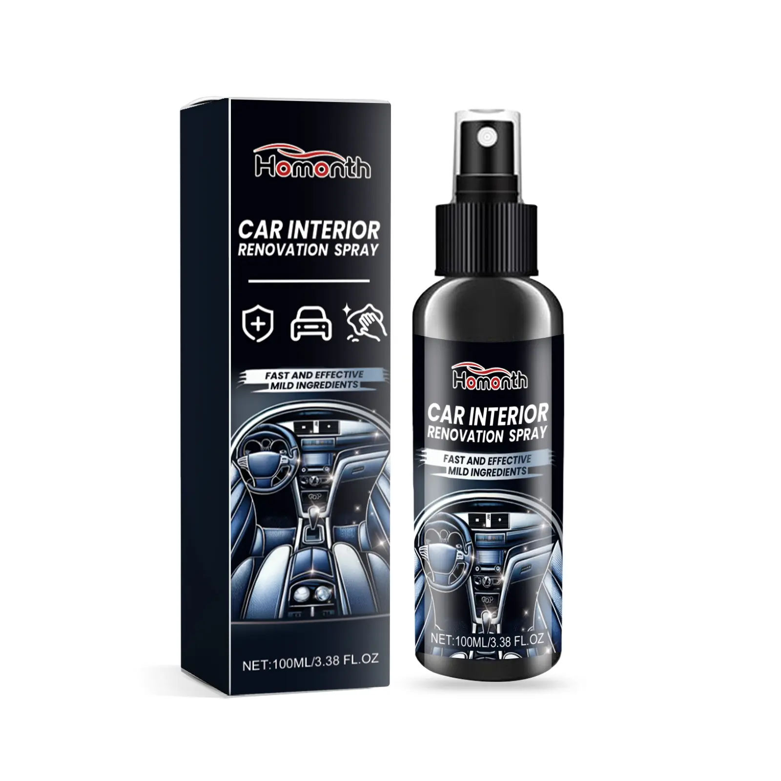 Homonth Car Interior Renovation Spray Seat Interior Dashboard Cleaning Decontamination Maintenance Renovation Care Solution