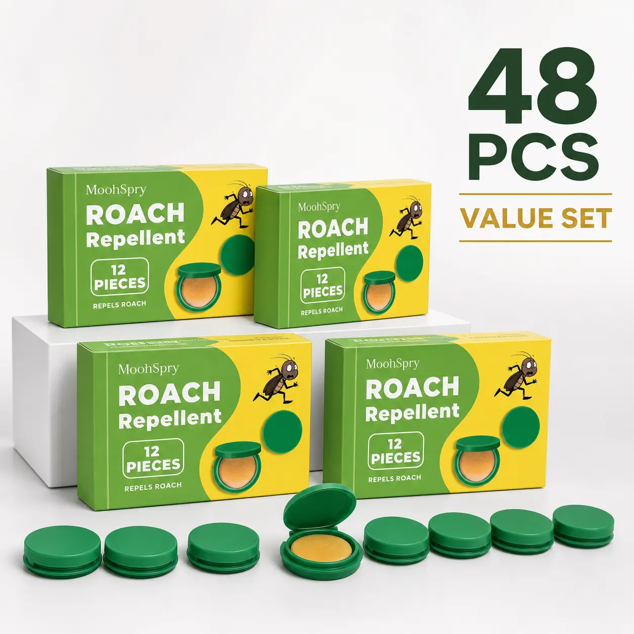 Cockroach Squeeze Roach Repellent, Powerful Kitchen Roach Killer, Indoor Outdoor Pest Control Gel Bait Kit with Rodent Repellent Pouches, Fast-Acting for Home Dormitory