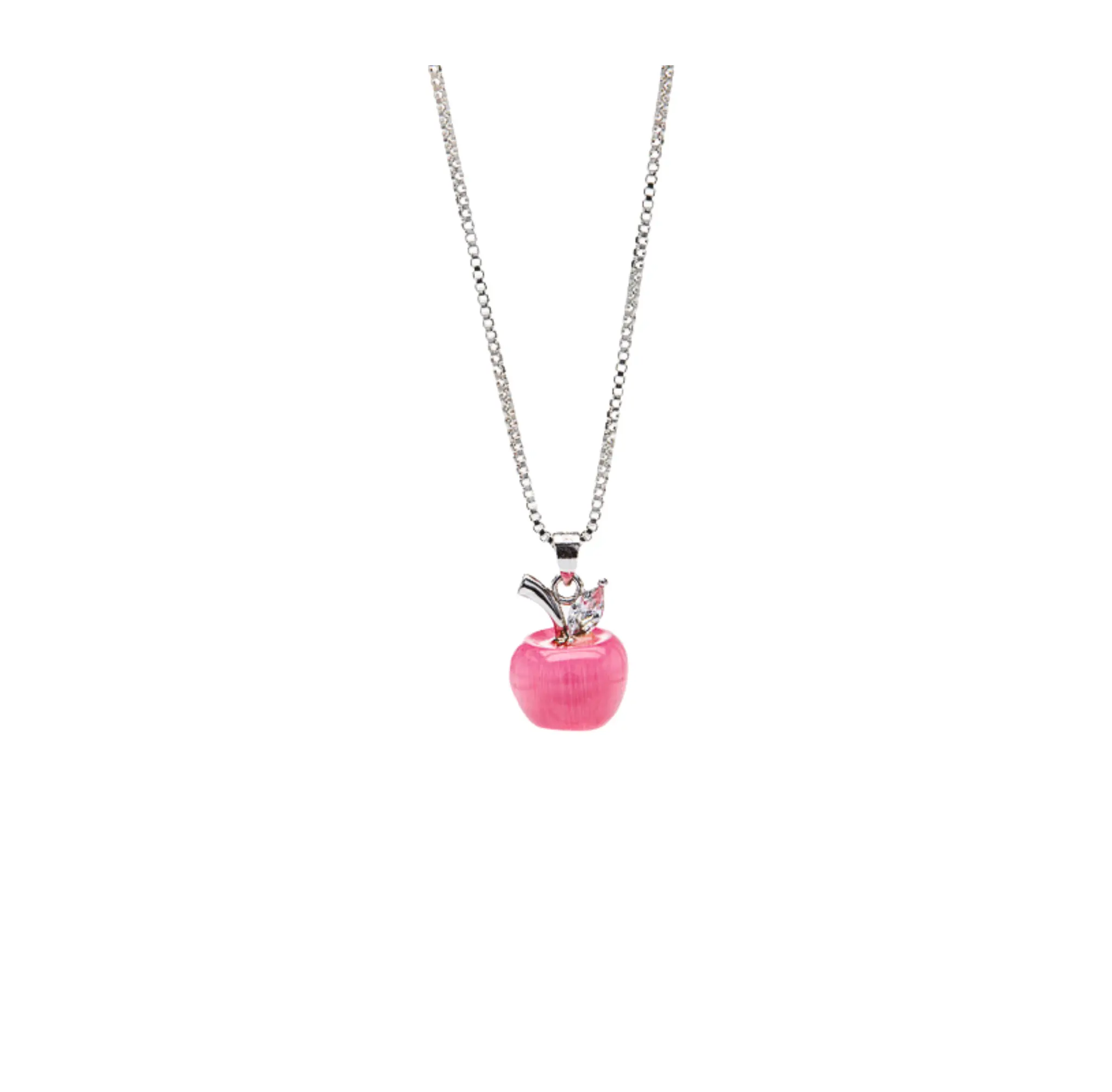 Sterling Silver Necklace w/ Apple Charm
