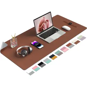 Double-Sided Desk Pad, Large Mouse Pad, Office Desk Mat, Non-Slip PU Leather Desk Blotter, Laptop Desk Pad, Waterproof Desk Writing Pad for Office and Home