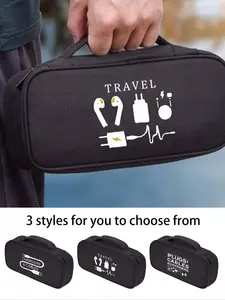 Electronic Organizer Travel Case, Essential Travel Bag, Travel Essentials Carryall, Cables, Charging Lines, External Hard Drive, Portable Power Bank (random Zipper)