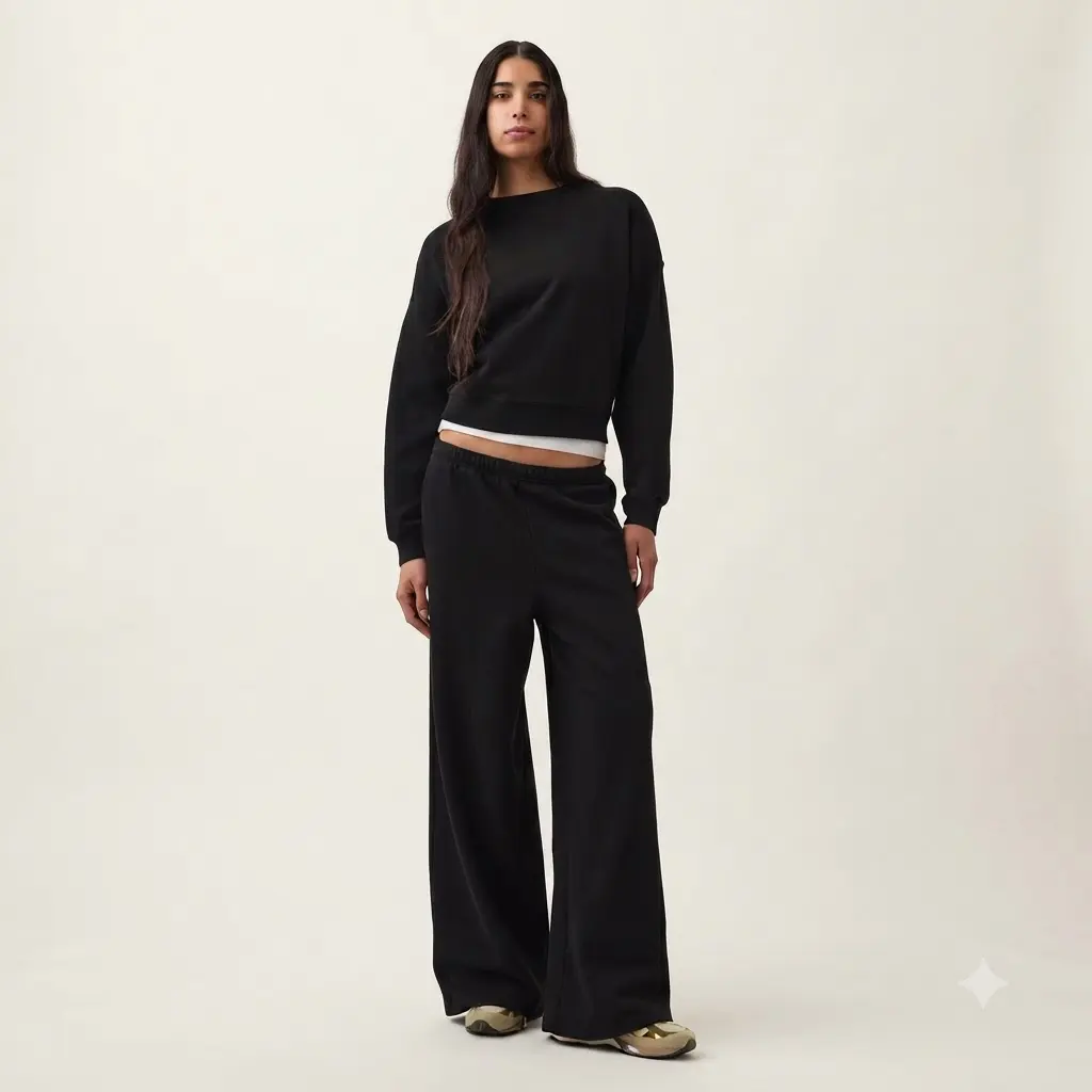 VintageSoft Baggy Wide Leg Sweatpants High Waisted Fleece Drawstring Joggers Casual Loose Fit Lounge Pants Trousers