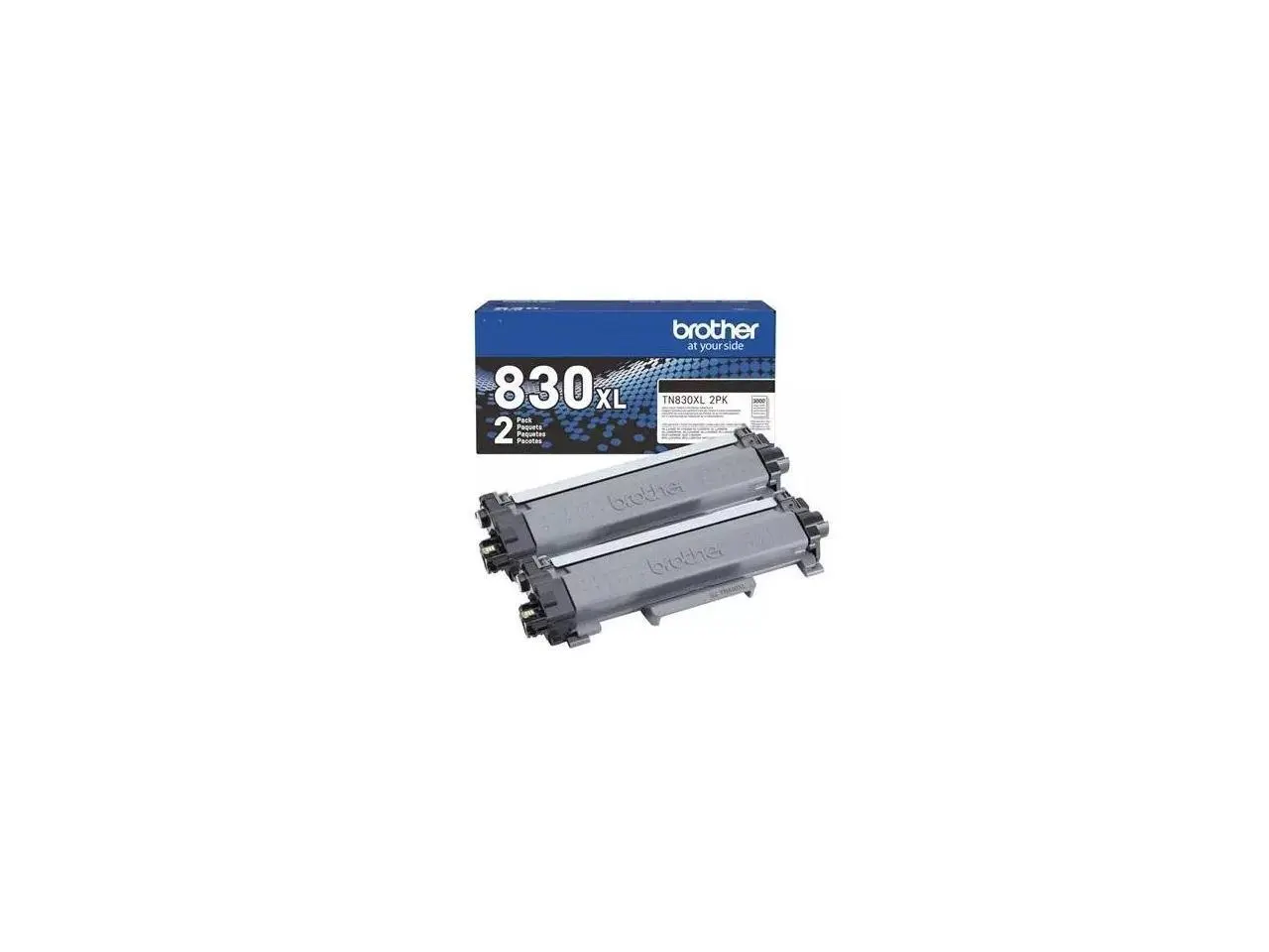 Brother TN-830XL High Yiled Black toner cartridge  Twin Pack  TN830XL2PK  Up to 3,000 pages/cartridge