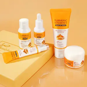 Beautyturess Holiday Gift Set | Turmeric Skincare 5-Piece Set | Turmeric Root Extract & Vitamin C | Hydrating & Gentle Care | Suitable for All Skin Types | A Perfect Gift for Mom, Christmas, or Travel Skin Care Products Brightening Kit
