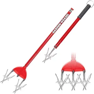 Cultivator & Hand Tiller - 2-in-1 |   Aerate, Weed, Cultivate, Plant, Reseed |   Lawn Reseeding Tool, Soil Loosener |   91206