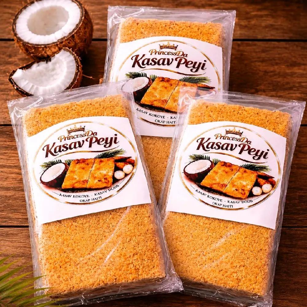 3 Pack Authentic Haitian Kasav Peyi Kokoye (Coconut Cassava) – Traditional Caribbean Snack Bundle