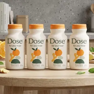 DOSE Daily Herbal Wellness Shot with Milk Thistle & Turmeric | Organic Orange-Flavored Liquid Supplement for Convenient Lifestyle Routine Support