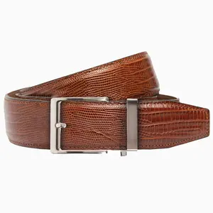 Lizard Brown Dress Ratchet Belt 1.575" Strap [40mm]