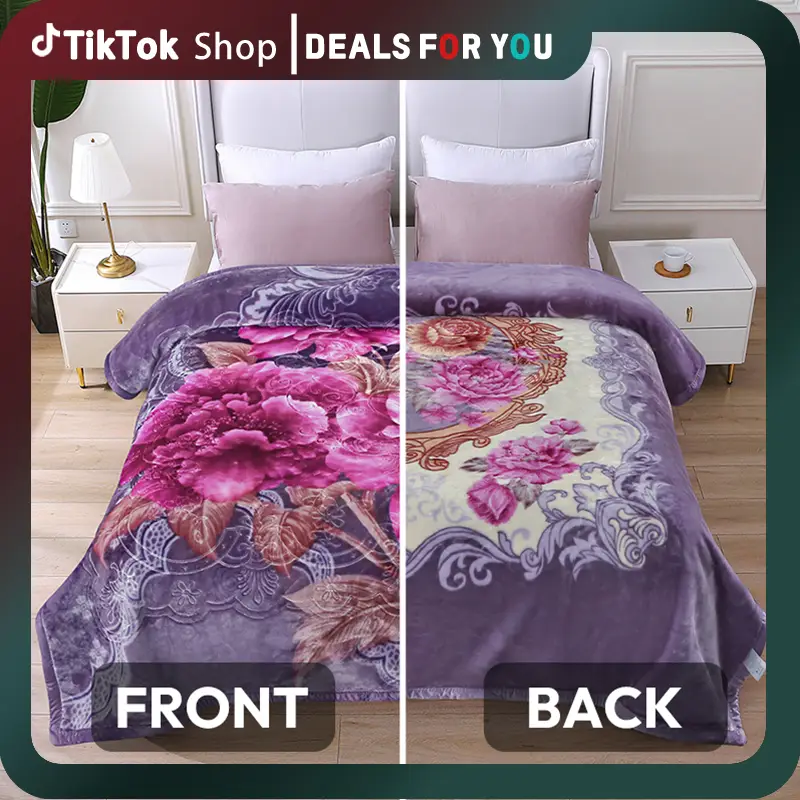 2 Ply Reversible Silky Cozy Warm Blanket with A/B Design print - Perfect for Late Autumn ,Winter Nights or All Seasons Microfiber Vibrant Pattern