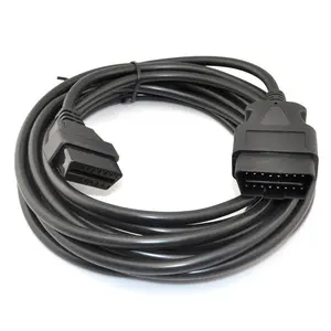 16.4 Feet / 5 Meter OBD 2 OBD II 16 Pin Car Mable to Female Extension Cable Diagnostic Extender (16.4Ft/5M)