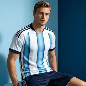 Striped Football Jersey & Shorts Set - Breathable Sports Training Outfit for Men