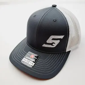 Richardson 112 Trucker Cap Hat Mesh Snapback Gray & White Snap-On Embroidered, Dat Hat | Custom Color Adjustable Embroidered Dad Hat, Gift for him