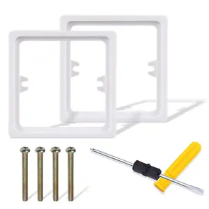2 Set Light Switch Spacer 10mm White with 4 PCS 4cm Socket Spacer Screws 1 PC Small Cross Dual-Purpose Screwdriver Double Socket Spacer for Light Switch Back Box Socket Back Box Extender