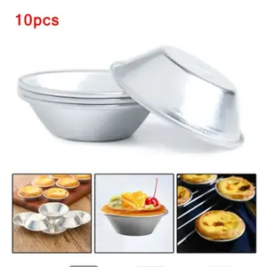Reusable Round Tart Molds Set, Aluminum Alloy Mini Pie Pans, Non-Stick Dessert Baking Tools, Kitchen Gadgets for Home Use