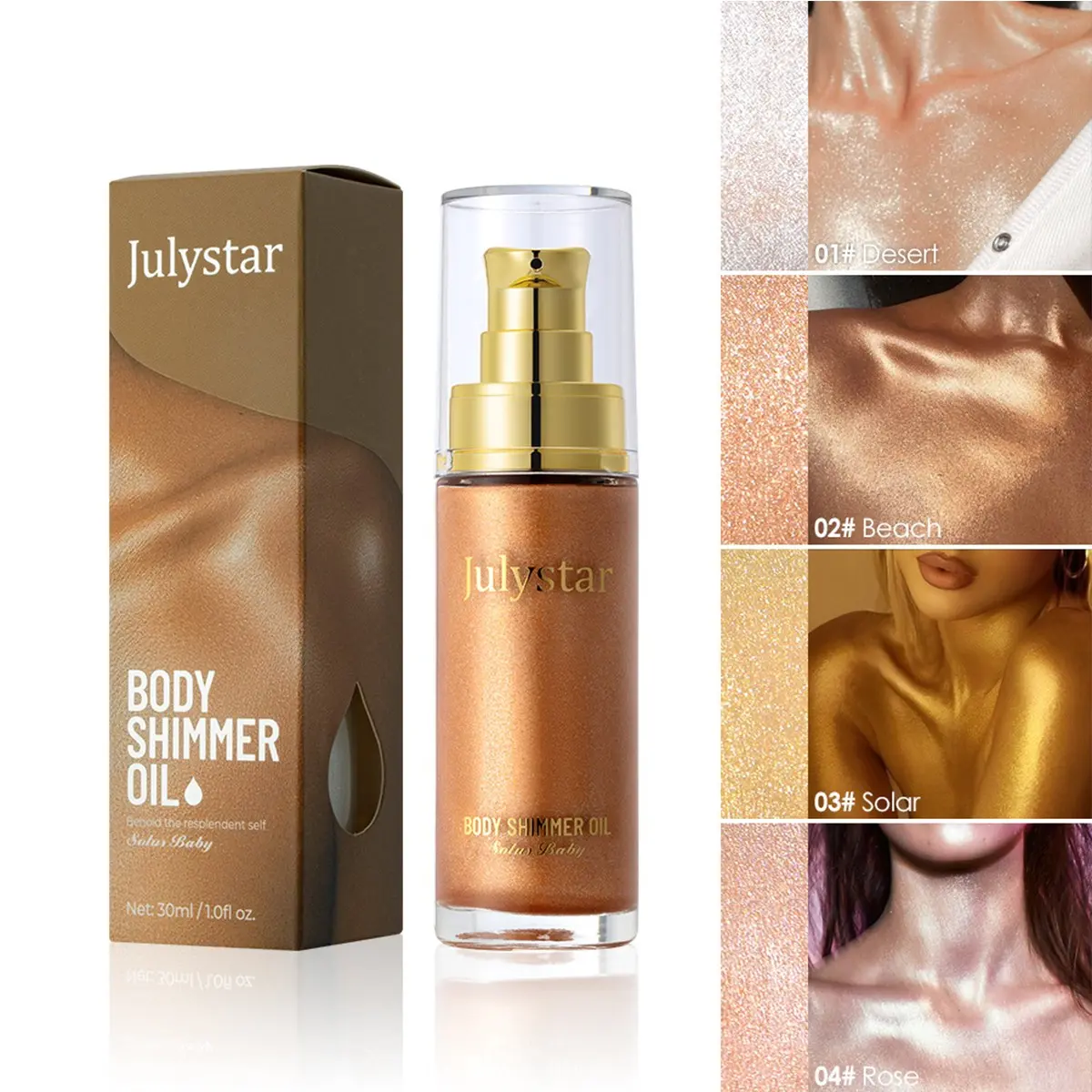 30ML Body Glitter Oil, Waterproof Long-Lasting Moisturizer, Face & Body, Light, Nourishing Formula, Fashion Bottle Design, Carnival Makeup, Shimmering Body Glitter