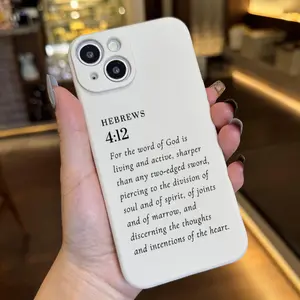 Case for iPhone 16 Pro Max 15 Plus 14 13 12 11 XS XR Jesus Cristo Bible Verse Aesthetic Christian Pattern Drop Protection Shockproof Soft Silicone smartphone Cover Shockproof Letter Pattern Phone Case