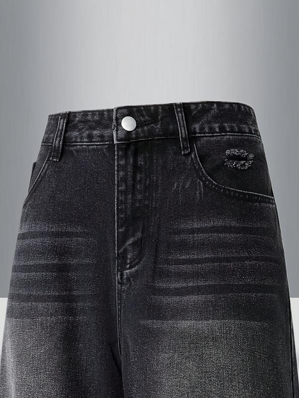 Men'S Casual Wide-Leg Jeans , Relaxed Fit, Mid-Rise, Regular Length, Zipper Fly, All-Season Comfort, Casual Attire | Relaxed Fit Jeans | Comfortable Jeans Men'S Casual Wide-Leg Jeans , Relaxed Fit, Mid-Rise, Regular Length, Zipper Fly, All-Season Comfort, Casual Attire | Relaxed Fit Jeans | Comfortable Jeans
