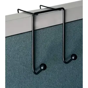 CWH-02 3 Inch Space Addition Wire Double Hook for Partition Wall Cubicle Panel Color Black