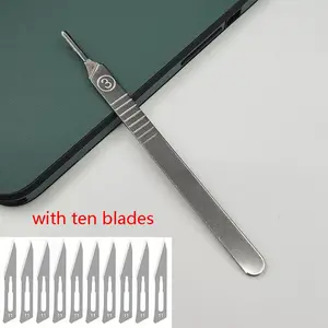 Set of 10 X #11 Carbon Steel Craft Blades + 1 X #3 Handle, DIY Carving & Cutting Tool Kit, Ideal for Sculpting, Crafts, Pcb Repair