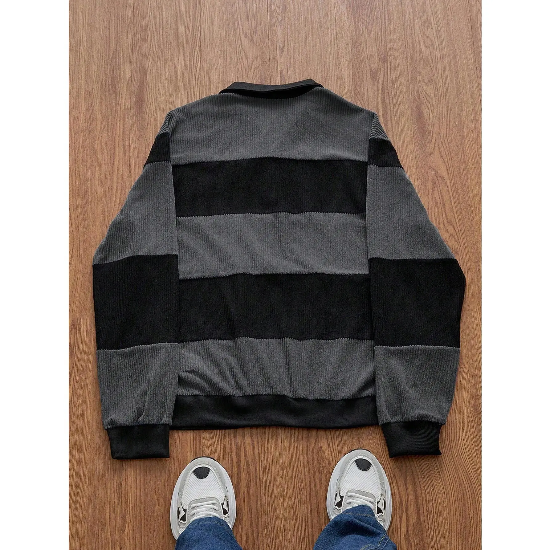 Unisex Casual Knitted Loose Long Sleeve Half Button Sweatshirt Daily 2026