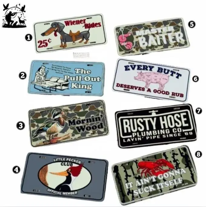Wiener Rides Master Batter The Pull Out King Mornin Wood Duck Bottomland Camo Little Pecker License Plate