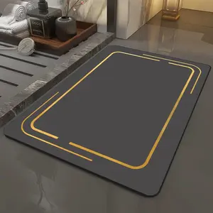 Non-slip Bath Mat, 1 Count Rectangle Solid Color Bathroom Mat, Soft Comfortable Floor Mat for Home Bathroom Kitchen