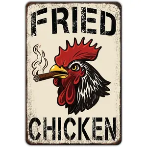 Farm Chicken Cock Hen Metal Tin Sign Rooster Fried Chicken Poster Bar Pub Iron Sign Poster Home Decor Garage Bar Restaurant Kitchen Cafe Bar Pub 12x8 Inch Wall Art Decor Room