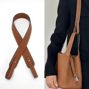 Pebble Leather Replacement Strap for Cross Body Bag with Golden / Silver Hardware Brown Black & Etoupe Options for Hermes Picotin Bag Purse Accessories