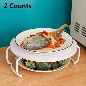 2 Counts Multifunctional Microwave Rack Tray with Handle, Stackable Baking Oven Tray, Cooking Equipment Accessories