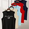 Men's Letter Print Tank Top, Regular Fit Casual Sleeveless Top for Summer, Men's Top for Gym Workout Running, Menswear, Stretch Tank Tops