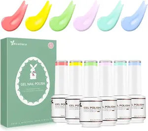 Nicedeco Easter Gel Nail Polish Set, UV/LED Soak-Off Gel Polish Nail Art Manicure Pedicure for Professional, Salon & Home Use - Long Lasting & Easy to Apply 6pcs x 8ml-Kit22