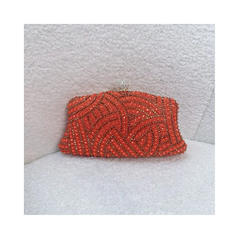 Eve’s Apparel & Accessories Red Crystal Clutch Handbag – Women’s Evening & Formal Statement Purse