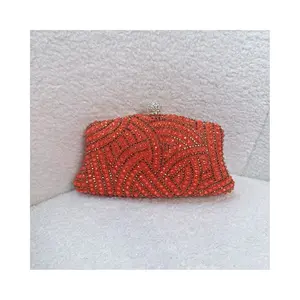 Eve’s Apparel & Accessories Red Crystal Clutch Handbag – Women’s Evening & Formal Statement Purse