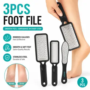 3 Pack Foot File for Dead Skin – Stainless Steel Callus Remover, Heel Grater & Rasp for Cracked Heels, Wet/Dry Use – Pedicure Tool for Men & Women, Hard Skin Scraper tiktokshopspringglowup