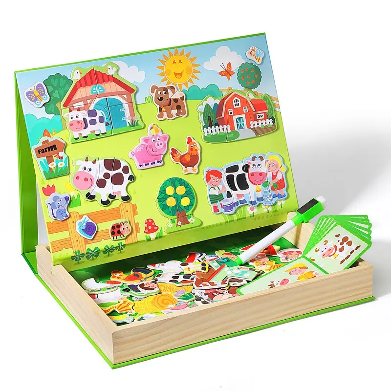Sunshine Farm Wooden Peg Puzzle, Montessori Animal Sorting Game for ...