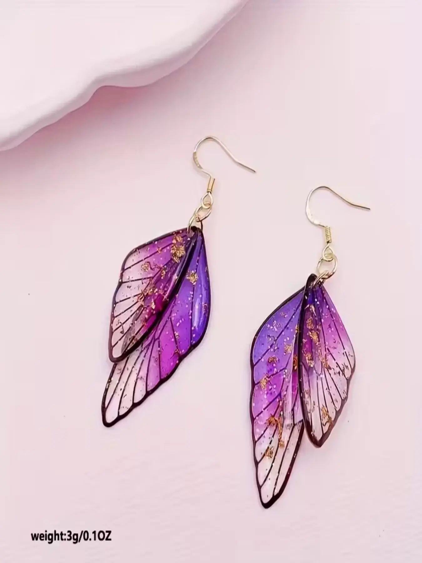 New Resin Butterfly Wing Earrings, Fashionable Personalized Cicada Wing Ear Studs, Women's Jewelry Accessories, Trendy Ear Rings