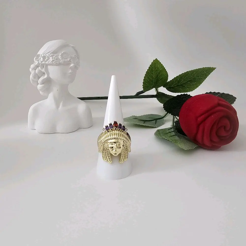 Valdiviajewelry #1145 Indian ring, 14k gold-plated, high-quality.