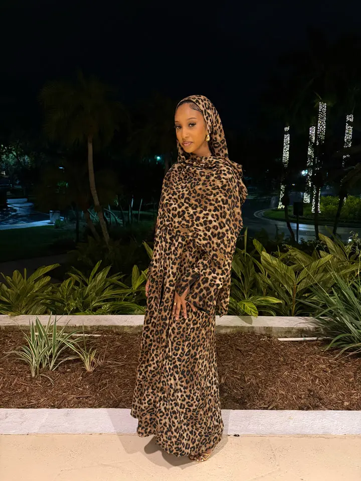 Leopard Print Abaya