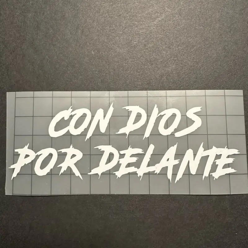 Con Dios Por Delante Decal - Original Mexican Decorative Decal for Home or Event Use Stickers Ornaments Vehicle Exterior Decoration Stylish Car Merch