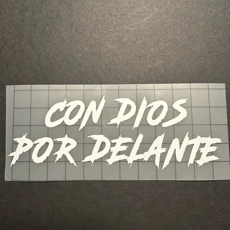 Con Dios Por Delante Decal - Original Mexican Decorative Decal for Home or Event Use Stickers Ornaments Vehicle Exterior Decoration Stylish Car Merch