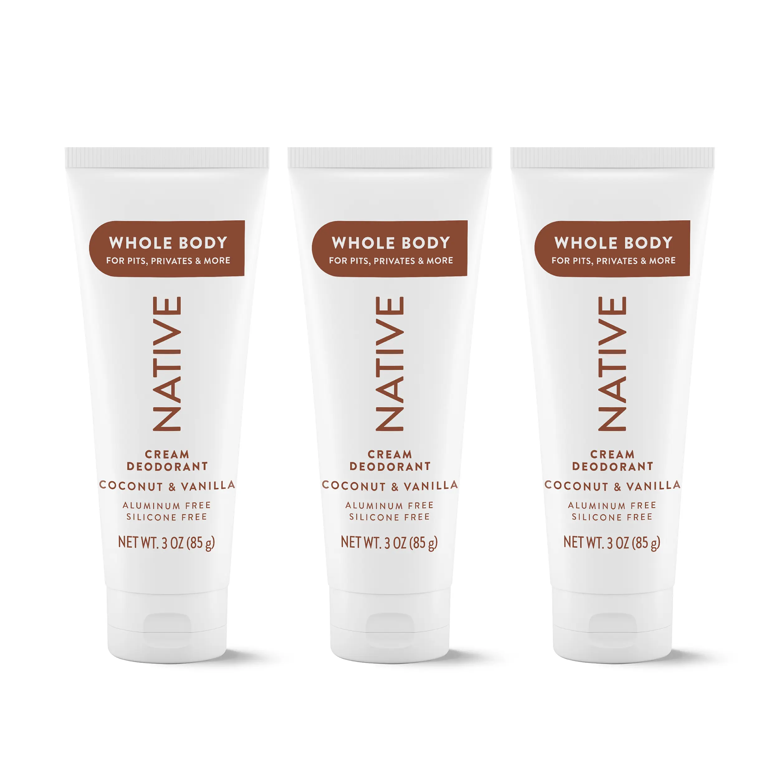NATIVE Whole Body Deodorant Cream 3-Pack – Aluminum-Free, Odor Protection