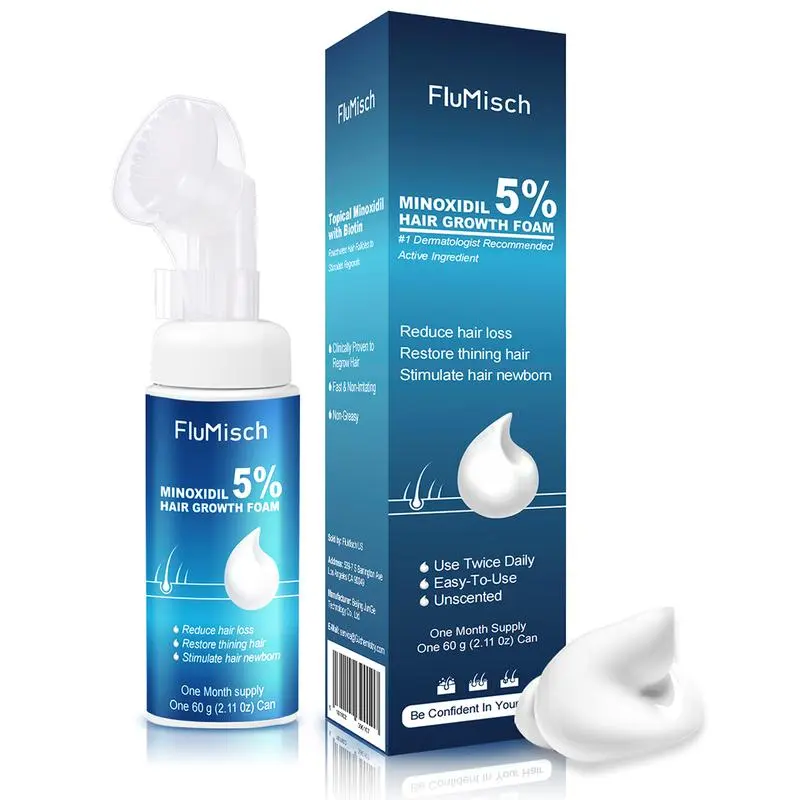 5% Minoxidil Foam for Men, 5% Biotin and 5%Minoxidil Use for Hair Growth, Slows Hair Lossand Promotes Hair Regrowth, 1 Month Supply
