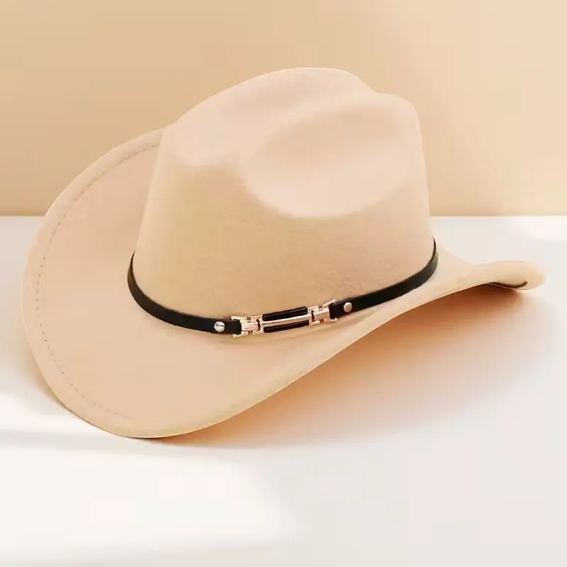 Felt lined curved edge belt style   khak