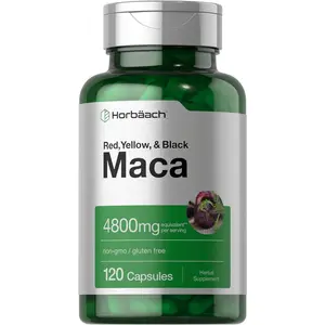 Horbäach Maca Root Capsules - High-Potency Herbal Extract Supplement for Men and Women, 120 Non-GMO, Gluten-Free Pills