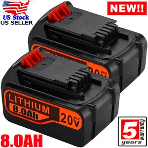 High quality 2X 8.0Ah 20Volt LB2X4020 Battery FOR Black & Decker 20V MAX Lithium LBXR20 LBX20