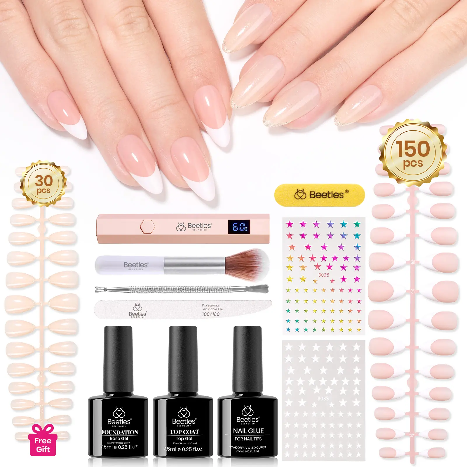 M-Almond-150Pcs-Kit-w/UV Lamp-087