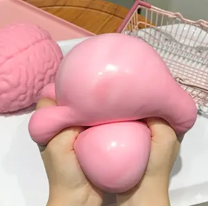 ORB Easy Sqweezy Jumbo Brainy - Squeeze This Big, Fun, Squishy, Slow Rising, Extra Soft Giant Brain for Stress Relief - Original Sensory / Fidget Novelty Toy and Gift for Kids and Adults