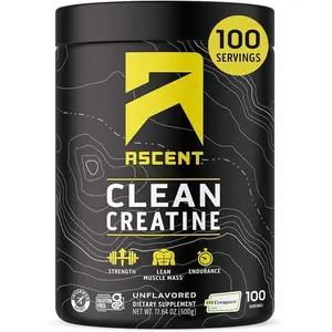 Creatine Monohydrate Powder Dietary Supplement - 5g Per Serving, Clean Unflavored, 100 Servings, Supports Muscle Strength, Power, Performance, Fitness & Healthcare